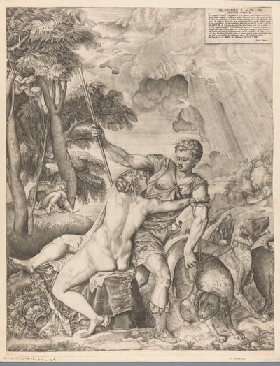 Venus en Adonis de Giulio Sanuto