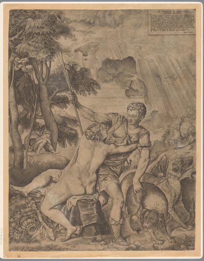 Venus en Adonis de Giulio Sanuto