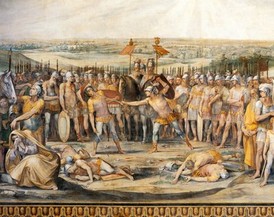 Combate entre Horacios y Curiacios, de Giuseppe Cesari (1568-1640), fresco, Sala de Horacios y Curiacios, Palacio de los Conservatorios, Roma, Reino Romano, Italia de Giuseppe Cesari