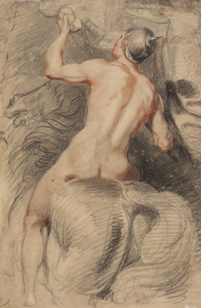 Jinete a caballo, visto desde atrás de Giuseppe (1568 1640) Cesari