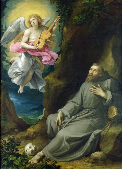 El éxtasis de San Francisco de Asís, c.1593 (óleo sobre lienzo) de Giuseppe Cesari