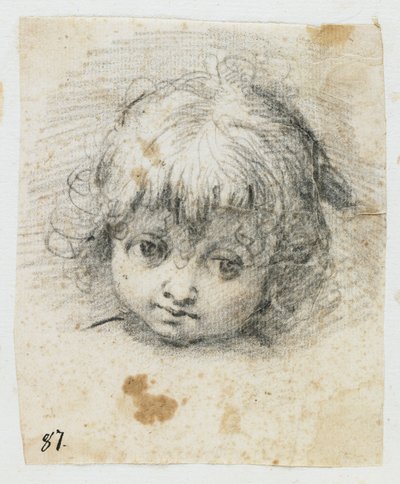 Retrato de un niño (tiza negra) de Giuseppe Cesari