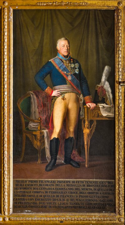 Retrato de Nicolo Filangeri, Teniente General del Reino (óleo sobre lienzo) de Giuseppe (school of) Patania