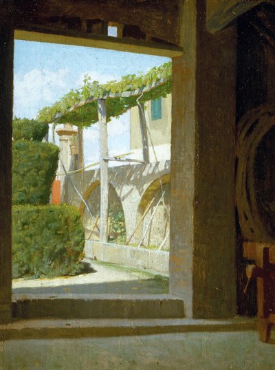 De la bodega de Diego Martelli, c.1866 (óleo sobre tabla) de Giuseppe Abbati