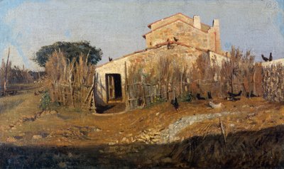 La casa de Diego Martelli, de Giuseppe Abbati (1836-1868), óleo sobre lienzo, 25x42 cm de Giuseppe Abbati
