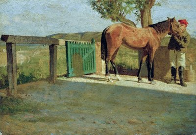 El caballito, c.1867 (óleo sobre cartón) de Giuseppe Abbati