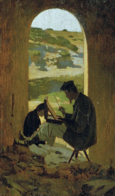 El pintor Stanislao Pointeau, c.1863 (óleo sobre tabla) de Giuseppe Abbati