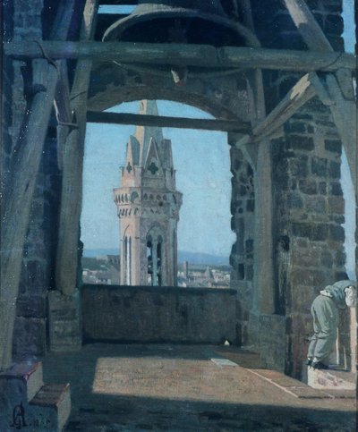 Torre del Palacio del Podestá, obra de Giuseppe Abbati (1836-1868). de Giuseppe Abbati