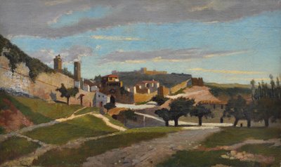 Murallas de San Gimignano, c.1862 (óleo sobre lienzo) de Giuseppe Abbati
