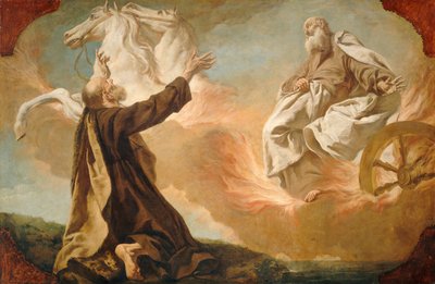 Elías llevado en un carro de fuego, c. 1740-1755 de Giuseppe Angeli