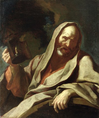 Diógenes (c.412-323 a.C.) con su linterna, c.1720-40 de Giuseppe Antonio Petrini