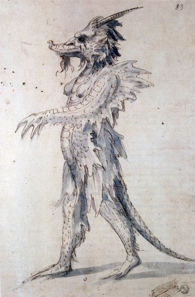Diseño de vestuario para un disfraz de dragón, siglo XVI de Giuseppe Arcimboldi