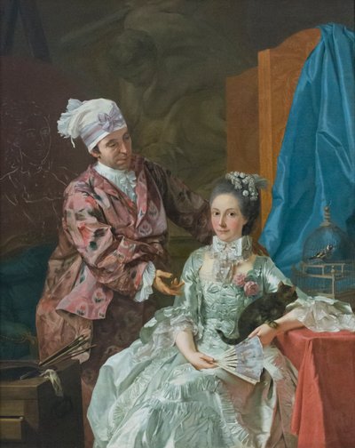 Autorretrato con esposa, c.1757 (óleo sobre lienzo) de Giuseppe Baldrighi