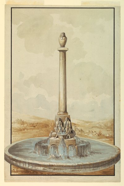 Diseño para Fuente con Jarra Canópica de Giuseppe Barberi