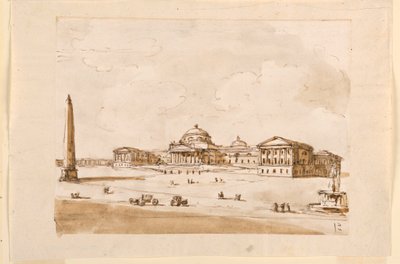 Diseño para una plaza con un palacio de Giuseppe Barberi