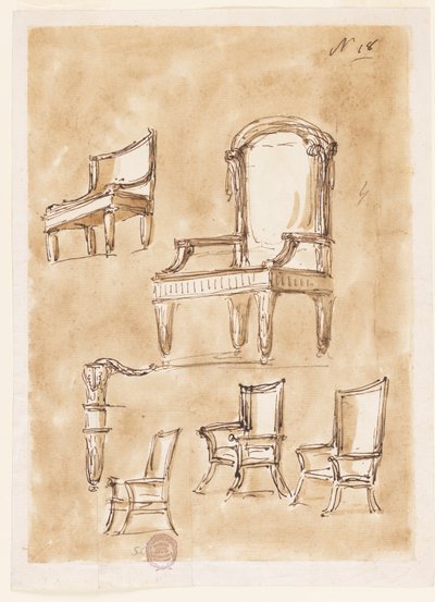 Diseños para sillas de Giuseppe Barberi