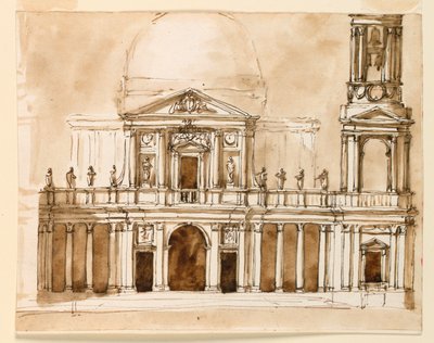 Elevación de una iglesia de Giuseppe Barberi