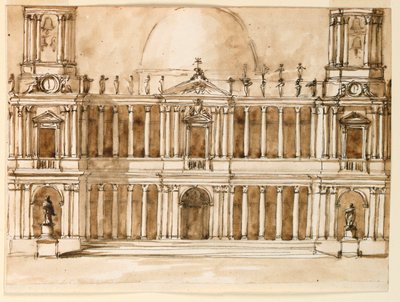 Elevación de una iglesia de Giuseppe Barberi