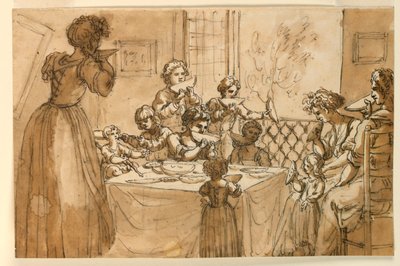 Familia Comiendo Melón de Giuseppe Barberi