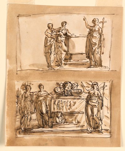 Sarcófago y figuras alegóricas de Giuseppe Barberi