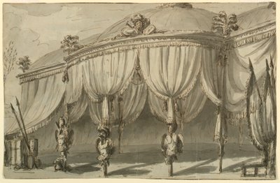 Diseño escénico, un pabellón con trofeos de guerra de Giuseppe Barberi