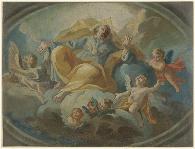 Dios con los ángeles en las nubes de Giuseppe Baroni