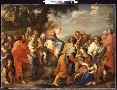 ""El Sermón de la Montaña: Jesucristo predica ante todos sus discípulos"" Pintura de Giuseppe Bartolomeo Chiari (1654-1727) Museo de Arte Mikhail Kroshitsky, Sebastopol (Sebastopol) Ucrania de Giuseppe Bartolomeo Chiari