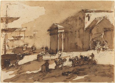 Capricho de una Escena Portuaria de Giuseppe Bernardino Bison
