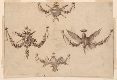 Diseño para cuatro festones de Giuseppe Bernardino Bison