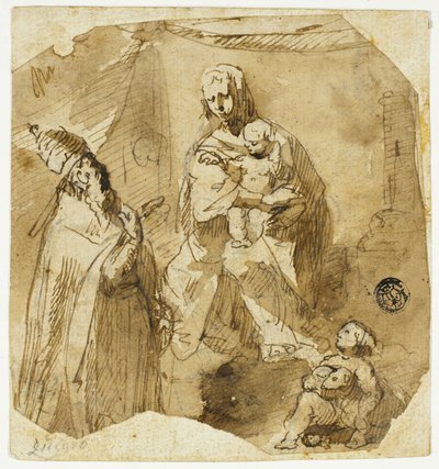 Virgen con el Niño, Juan Bautista y Santa Eclesiástica de Giuseppe Bernardino Bison