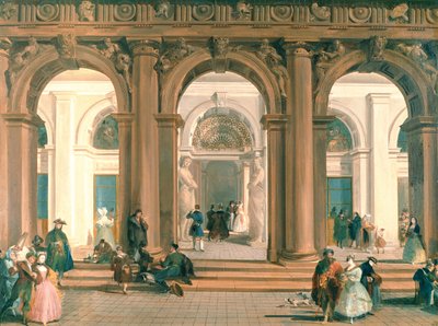 La entrada a la Biblioteca Marciana, la Piazzetta, Venecia de Giuseppe Bernardino Bison