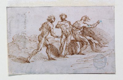 Tres hombres desnudos de Giuseppe Bernardino Bison