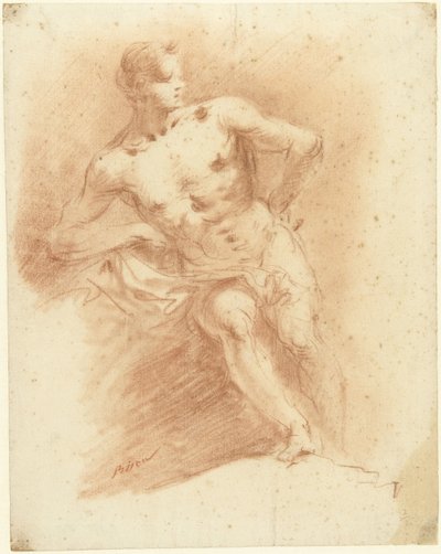 Desnudo masculino sentado de Giuseppe Bernardino Bison