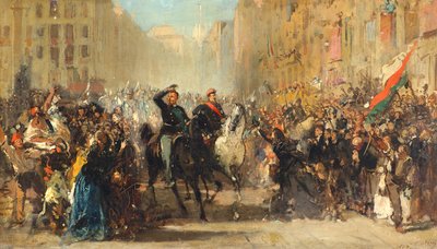 Entrada de Napoleón III y Víctor Manuel II en Milán, 8 de junio de 1859 de Giuseppe Bertini