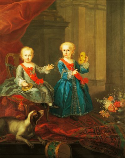 Hijas de Carlos III de Borbón y María Amelia de Sajonia, Reina de las Dos Sicilias de Giuseppe Bonito