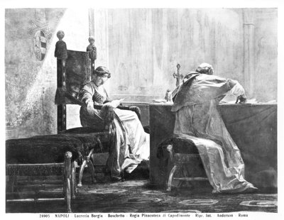 Lucrezia Borgia (1480-1519) y su padre el Papa Alejandro VI (1431-1503) de Giuseppe Boschetto