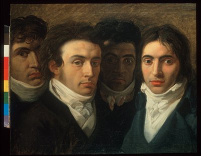 Autorretrato con Felice Bellotti, Gaetano Cattaneo y Carlo Porta de Giuseppe Bossi