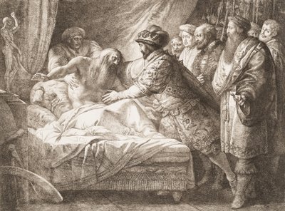 Alegoría de la pintura La muerte de Leonardo da Vinci, ca. 1780-99 de Giuseppe Cades