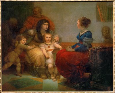 Cornelie, mere des Gracques - Cornelia, madre de los Gracos con sus hijos Tiberio y Cayo, y su hija Sempronia ... de Giuseppe Cades