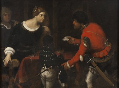 Caterina Cornaro, Reina de Chipre, recibiendo una carta del Consejo de Giuseppe Caletti