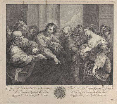Cristo y la mujer sorprendida en adulterio, 1750-57 de Giuseppe Camerata