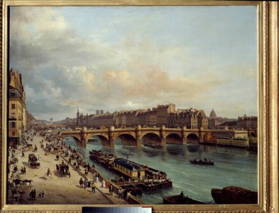 La ciudad y el Pont Neuf visto desde el Quai du Louvre de Giuseppe Canella
