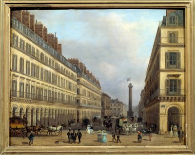 Rue Castiglione en París en 1829. Pintura de Giuseppe Canella (1788-1847) de Giuseppe Canella