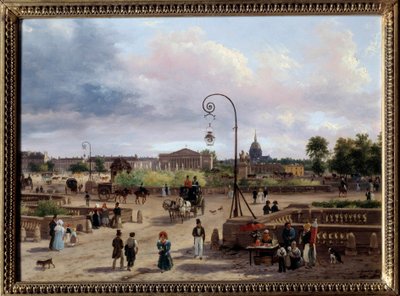 Vista de la Plaza Luis XVI (actual Plaza de la Concordia) Pintura de Giuseppe Canella (1788-1847) 1829 París, Museo Carnavalet de Giuseppe Canella