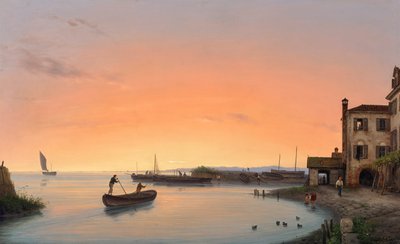 Chioggia antes del amanecer de Giuseppe Canella d. Ä.