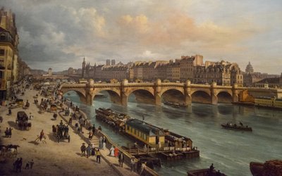 Le Pont-Neuf y la Cité París 1832 de Giuseppe Canella the Elder