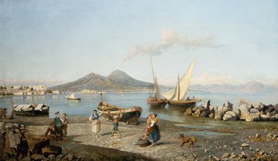 Vista de la bahía de Nápoles de Giuseppe Carelli