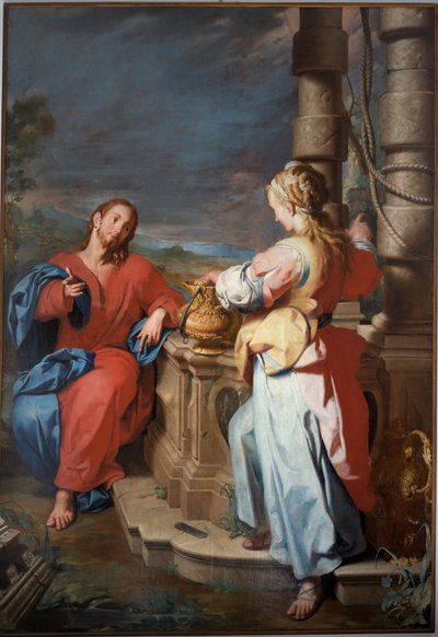 Jesús y la samaritana, c.1722 (óleo sobre lienzo) de Giuseppe Castiglione
