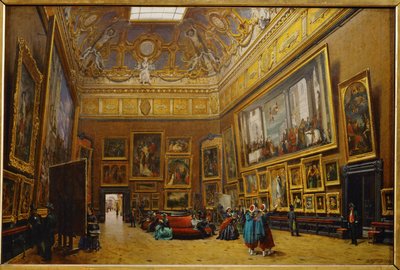 El Salón Carre del Museo del Louvre ... de Giuseppe Castiglione