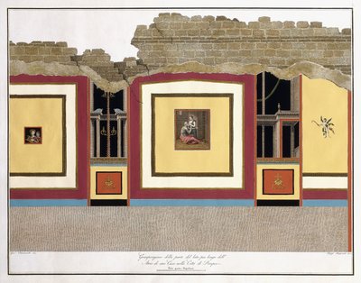 La mayor parte del muro más largo de un atrio de Pompeya de Giuseppe Chiantarelli